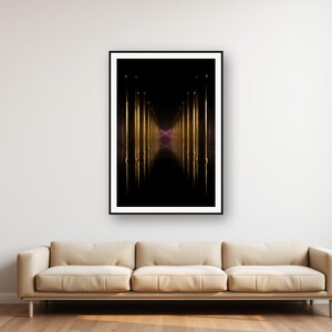 Brass Colonnade Print | Dark Moody Architectural Wall Art (Digital Download) image 1