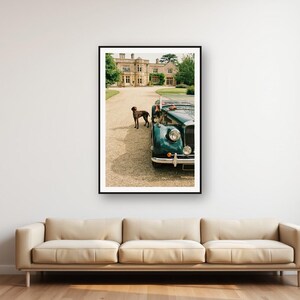 German Shorthaired Pointer Wall Art | Classic Car Print | Vintage Estate Dog Photography | Retro Decor | Digital Download Printable