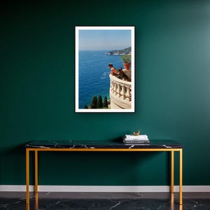 Military K9 Wall Art art print on a brass and black console vignette