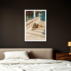 Belgian Malinois Wall Art art print framed in a dark luxury bedroom