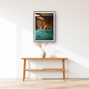 Wire Fox Terrier Wall Art art print displayed above an entry console table
