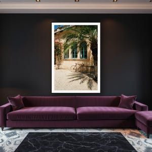 Vintage Bicycle Wall Art art print framed in a luxury living room