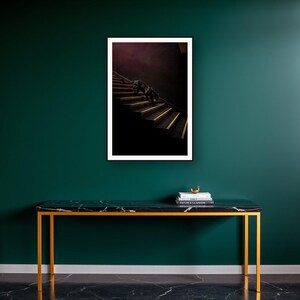 Black Panther Wall Art II art print on a brass and black console vignette