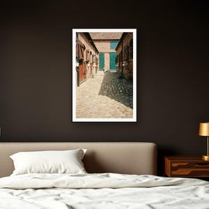 Dalmatian Wall Art art print framed in a dark luxury bedroom
