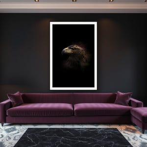 Eagle Wall Art art print framed in a luxury living room
