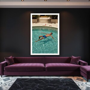 Pool Float Wall Art art print framed in a luxury living room