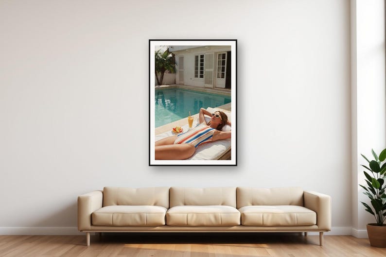 Poolside Villa Print | Retro Summer Fitness Recovery Photo (Digital Download) image 1