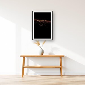 Panther Wall Art art print displayed above an entry console table
