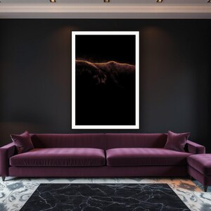Panther Wall Art art print framed in a luxury living room
