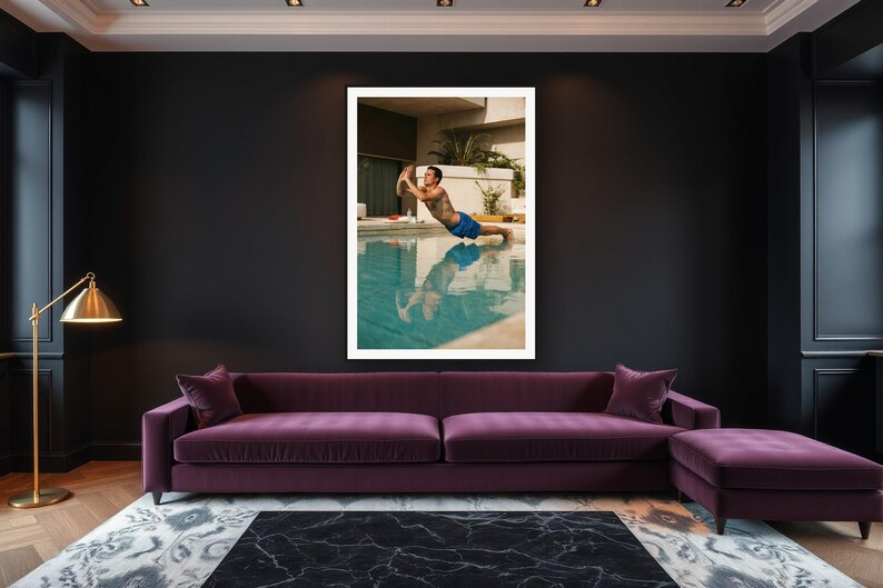 Push Up Wall Art art print framed in a luxury living room