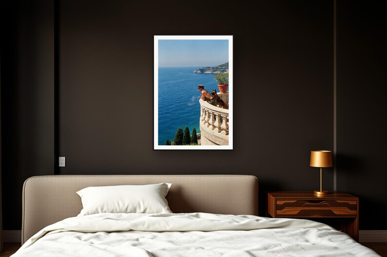 Military K9 Wall Art art print framed in a dark luxury bedroom