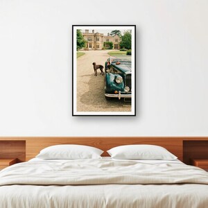 German Shorthaired Pointer Dog Beside Vintage Roadster Print | Retro Estate Photography (Digital Download) image 2