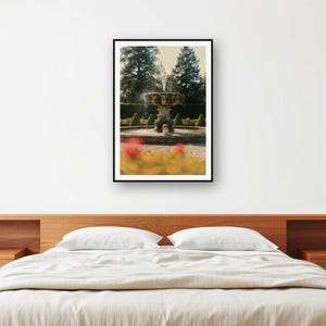 Cavalier Spaniel Stone Fountain Print | Vintage Garden Dog Photography (Digital Download) image 2