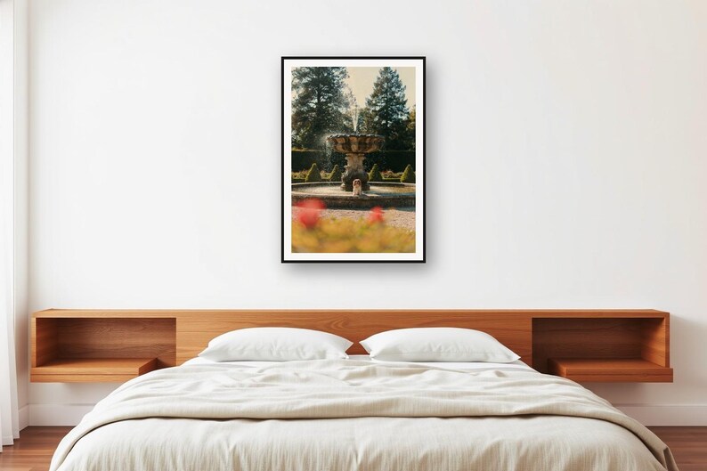 Cavalier Spaniel Stone Fountain Print | Vintage Garden Dog Photography (Digital Download) image 2