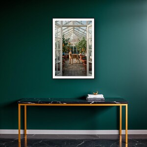 Rhodesian Ridgeback Wall Art art print on a brass and black console vignette