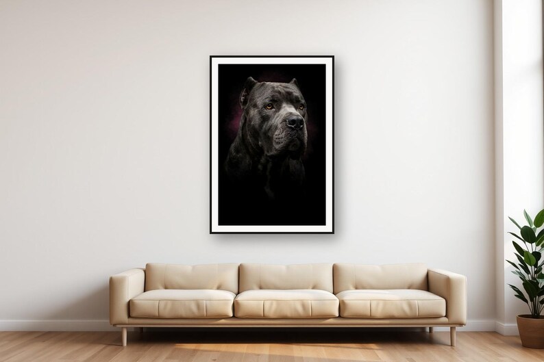 Cane Corso Portrait | Brass Light Dog Art (Digital Download) image 1