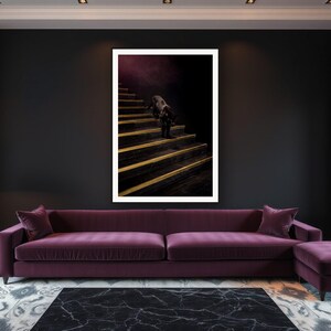 Black Panther Wall Art art print framed in a luxury living room