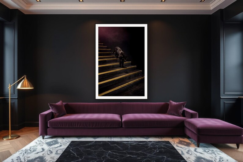 Black Panther Wall Art art print framed in a luxury living room
