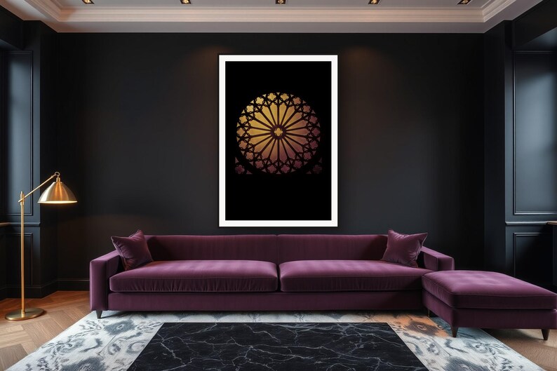Dark Luxury Wall Art art print framed in a luxury living room