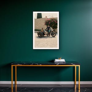 Belgian Malinois Wall Art art print on a brass and black console vignette