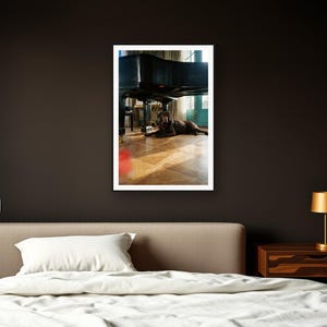 Chocolate Labrador Wall Art art print framed in a dark luxury bedroom