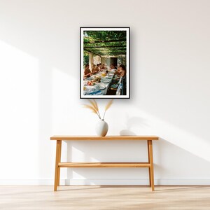 Athletes Long Lunch Wall Art art print displayed above an entry console table