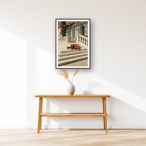 Home Gym Wall Art art print displayed above an entry console table