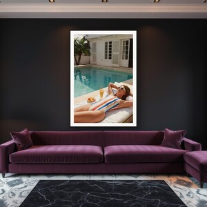Poolside Wall Art art print framed in a luxury living room