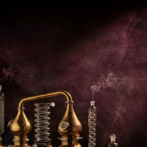 Brass Alembic Still Print | Black Gold Apothecary Wall Art (Digital Download) image 4