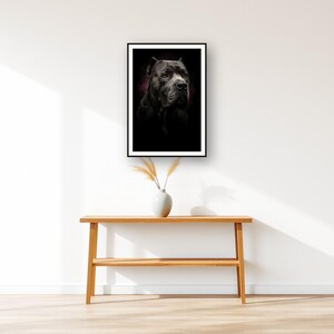 Cane Corso Wall Art art print displayed above an entry console table