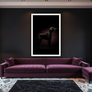 Great Dane Wall Art art print framed in a luxury living room
