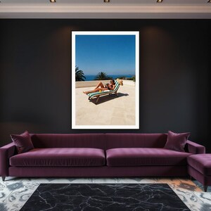 Sun Lounger Wall Art art print framed in a luxury living room