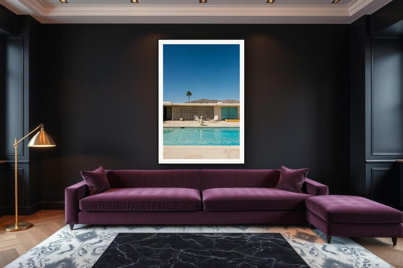 Standard Poodle Wall Art art print framed in a luxury living room