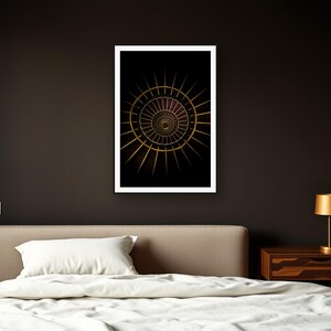 Dark Luxury Wall Art art print framed in a dark luxury bedroom