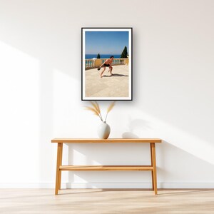 Kettlebell Wall Art art print displayed above an entry console table