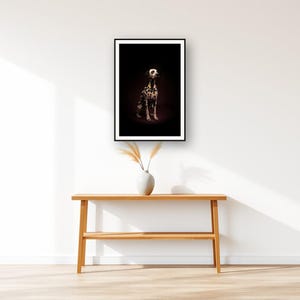 Dalmatian Wall Art art print displayed above an entry console table
