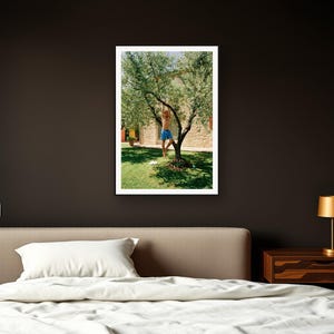 Pull Up Wall Art art print framed in a dark luxury bedroom