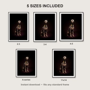 Dalmatian Wall Art print size chart - 5 ratios included: 2:3, 3:4, 4:5, 11x14, ISO A