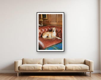 Whippet Chesterfield Sofa Print | Old Money Dog Photography (Digital Download)