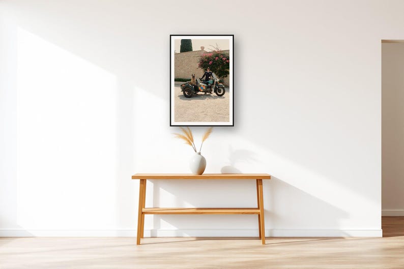 Belgian Malinois Wall Art art print displayed above an entry console table