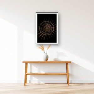 Dark Luxury Wall Art art print displayed above an entry console table