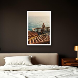 German Shepherd Wall Art art print framed in a dark luxury bedroom