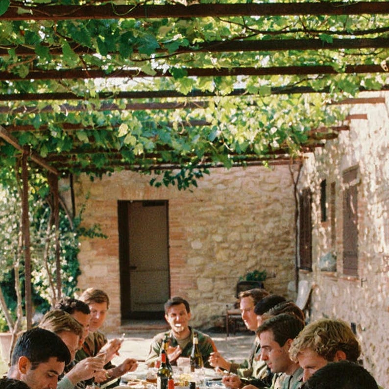 Vintage Soldiers Long Lunch Print | K9 Vineyard Photo, Mediterranean Decor (Digital Download) image 4