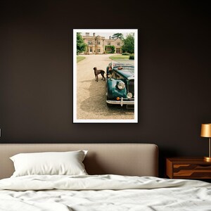 German Shorthaired Pointer Wall Art art print framed in a dark luxury bedroom