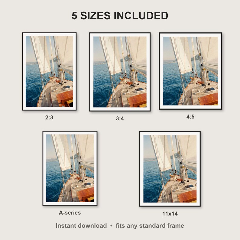 Golden Retriever Wall Art print size chart - 5 ratios included: 2:3, 3:4, 4:5, 11x14, ISO A