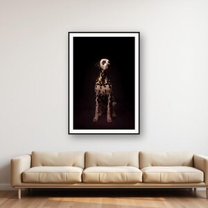 Dalmatiner-Print | Messingrandleuchte, schwarz-goldene Hunde-Deko (Digitaler Download) Bild 1