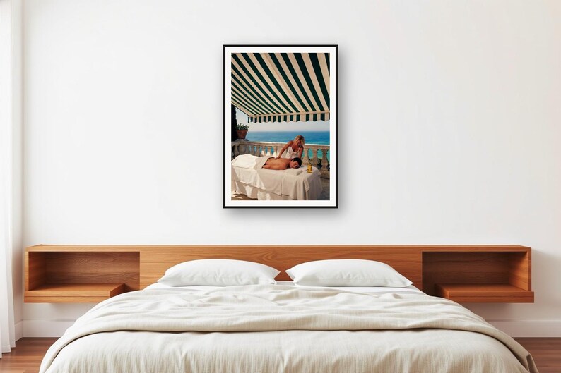Vintage Villa Terrace Massage Print | Mediterranean Recovery Spa Art (Digital Download) image 2