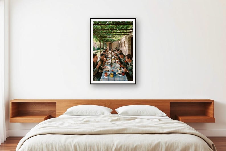 Vintage Soldiers Long Lunch Print | K9 Vineyard Photo, Mediterranean Decor (Digital Download) image 2