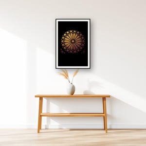 Dark Luxury Wall Art art print displayed above an entry console table