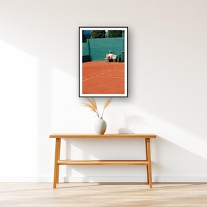 Doberman Wall Art art print displayed above an entry console table
